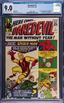 1964 Marvel Comics "Daredevil" #1 - Origin & 1st Appearance of Daredevil (Matt Murdock) 1st Appearance of Karen Page & Foggy Nelson - CGC 9.0